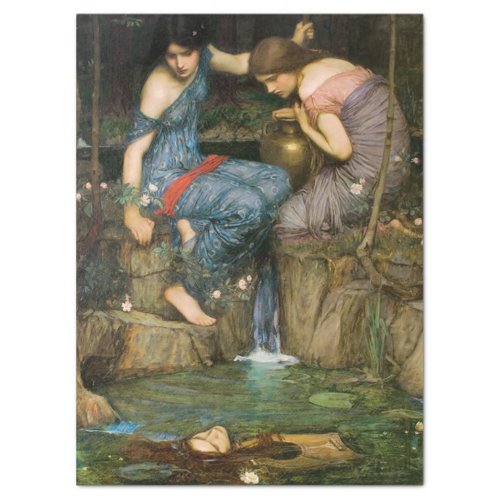 Nymphs Finding the Head of Orpheus Decoupage Tissue Paper