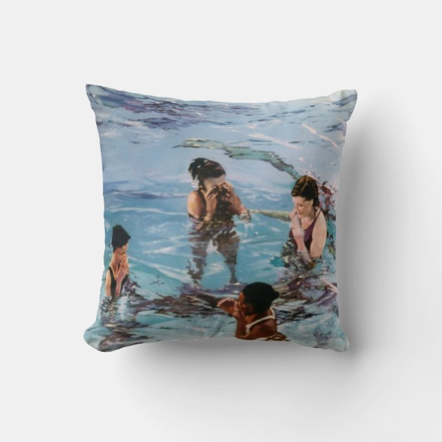 Nymphs in the Water/Nymphs in the Water Throw Pillow (Front)