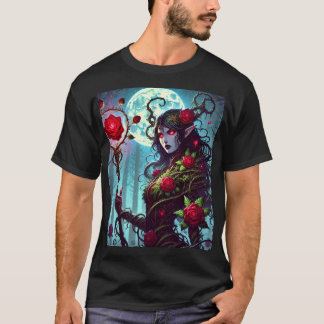 Nyra Bloodthorn - Vampiric Sorceress of Thorns T-Shirt