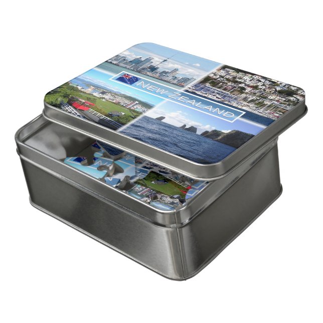 NZ Auckland Skyline - Wellington panorama - Jigsaw Puzzle (Lid Open)