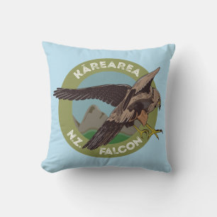 NZ falcon Karearea Throw Pillow