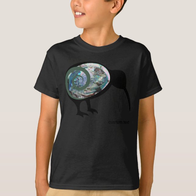 NZ KIWI BIRD PAUA SHELL FERN KORU NEW ZEALAND KID T-Shirt (Front)