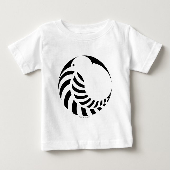 NZ Kiwi / Silver Fern Emblem Baby T-Shirt (Front)