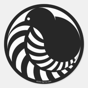 NZ Kiwi / Silver Fern Emblem Classic Round Sticker