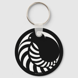 NZ Kiwi / Silver Fern Emblem Keychain