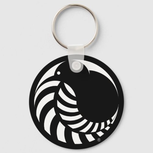 NZ Kiwi  Silver Fern Emblem Keychain