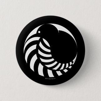 NZ Kiwi / Silver Fern Emblem Pinback Button