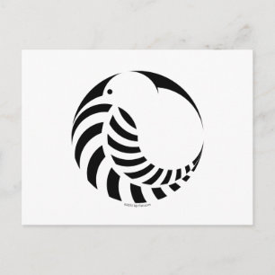 NZ Kiwi / Silver Fern Emblem Postcard