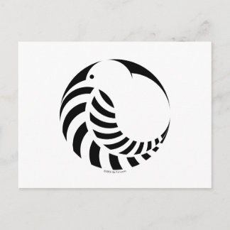 NZ Kiwi / Silver Fern Emblem Postcard