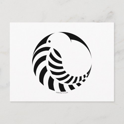 NZ Kiwi  Silver Fern Emblem Postcard