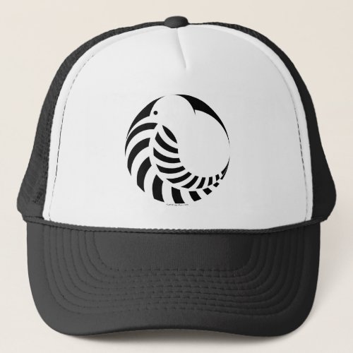 NZ Kiwi  Silver Fern Emblem Trucker Hat