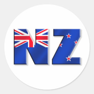 NZ logo flag of New Zealand Classic Round Sticker