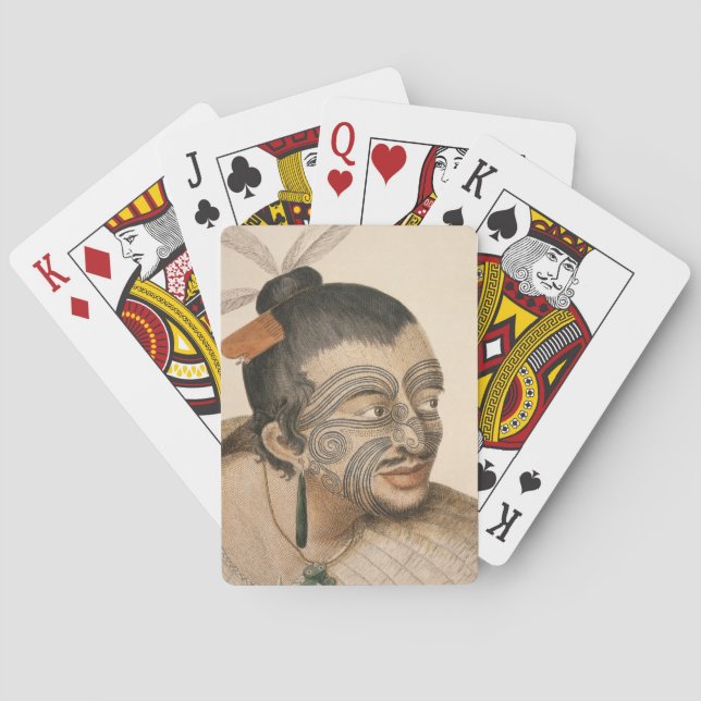 NZ Maori Leader Chief & Chietainess Art Poker Cards (Back)