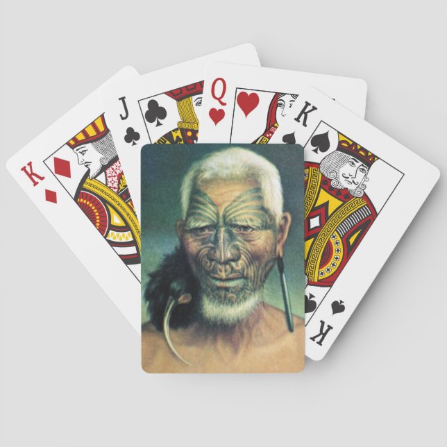 NZ Maori Leader Chief Historic Art Poker Cards (Back)