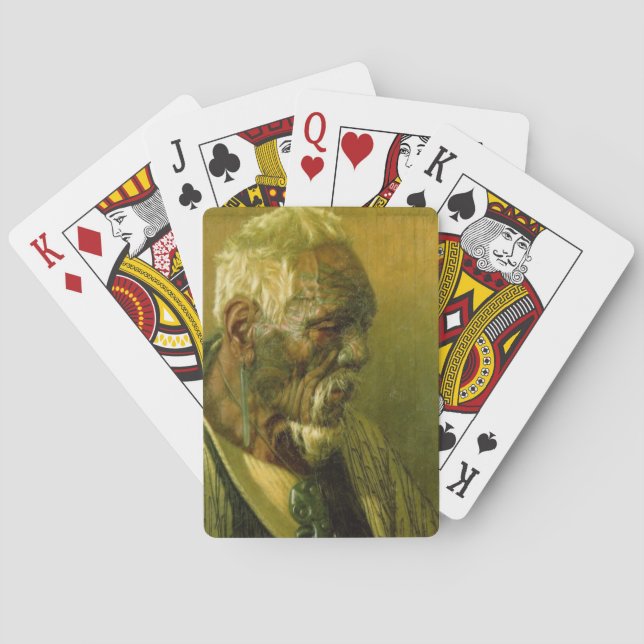 NZ Maori Leader Chieftain Historic Art Poker Cards (Back)
