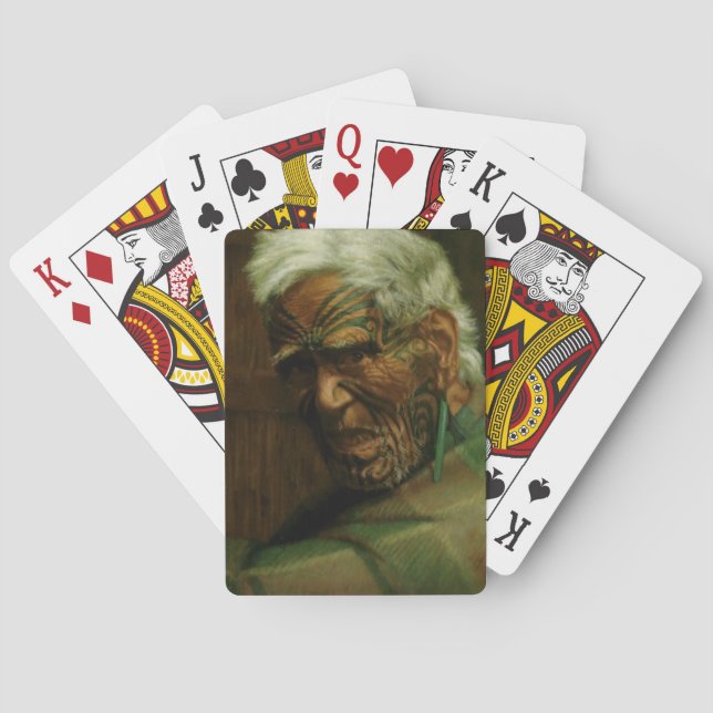 NZ Maori Leader Chieftain Historic Art Poker Cards (Back)