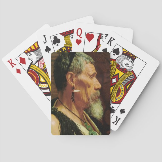NZ Maori Leader Chieftain Historic Art Poker Cards (Back)