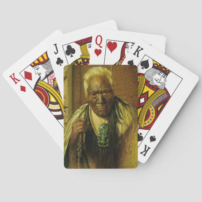 NZ Maori Leader Chieftain Historic Art Poker Cards (Back)