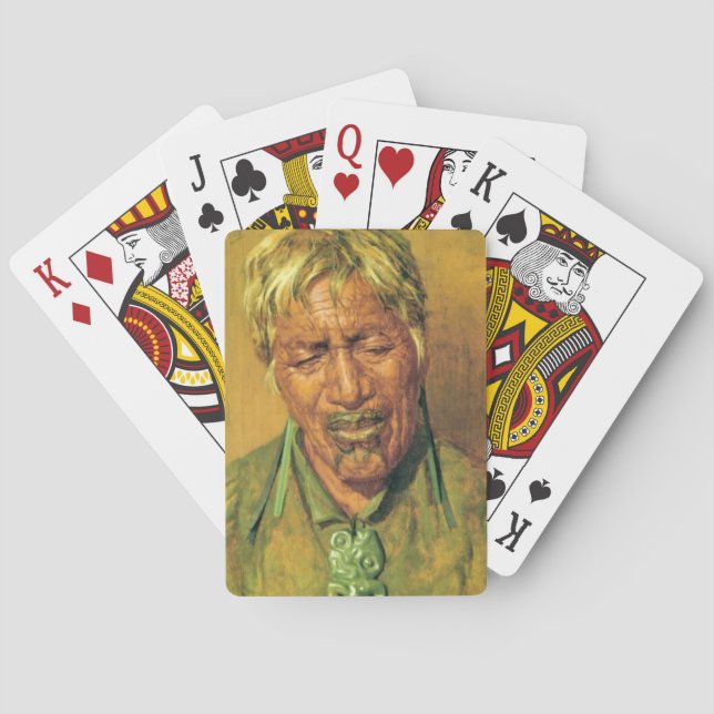 NZ Maori Leader Chieftain Historic Art Poker Cards (Back)