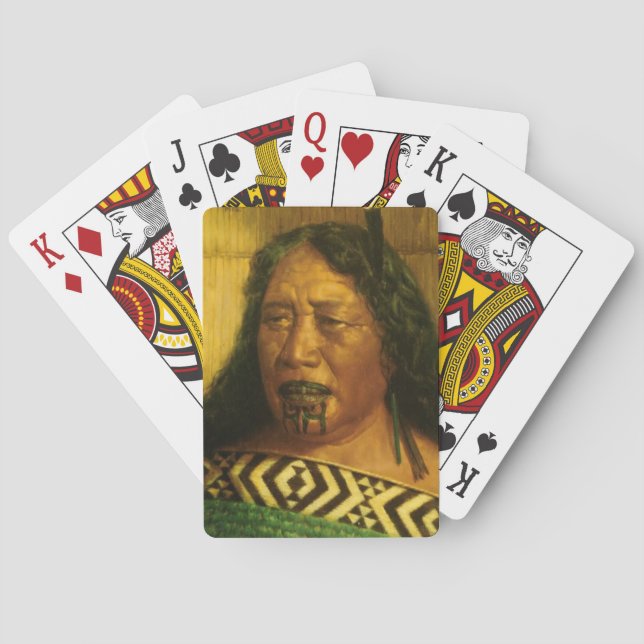 NZ Maori Leader Chieftainess Art Poker Cards (Back)