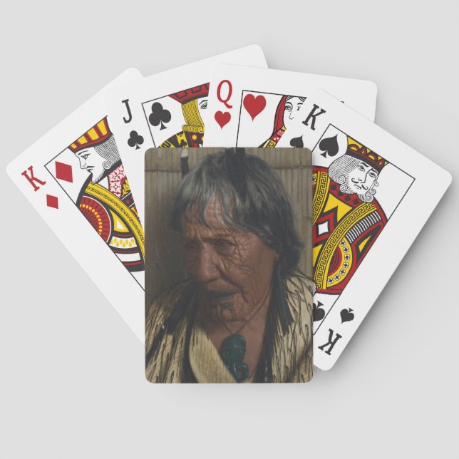 NZ Maori Leader Chieftainess Historic Art Poker Cards (Back)
