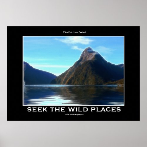 NZ Mitre Peak Scenic Motivational Art Poster