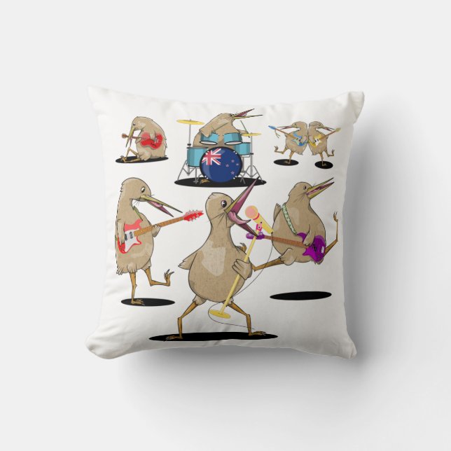 NZ Music Kiwi Band Throw Pillow (Front)