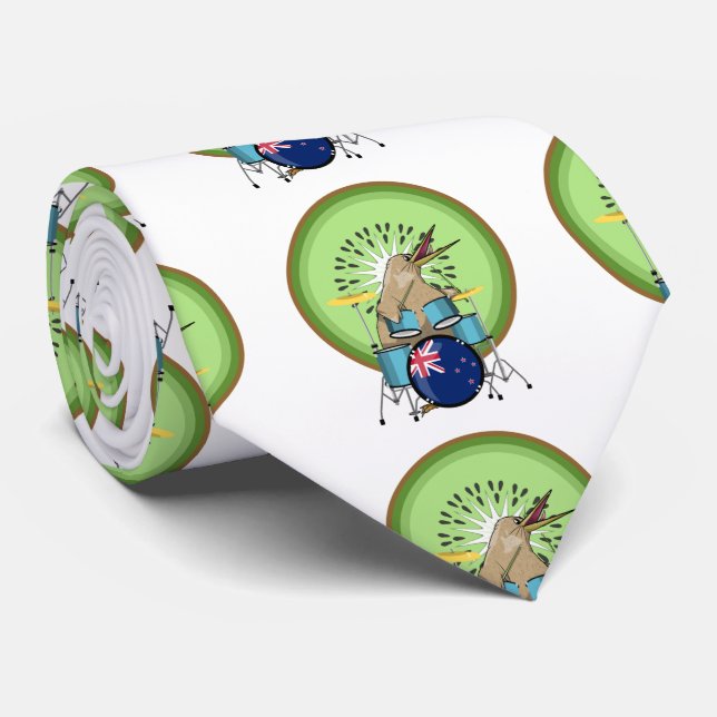 NZ Music Kiwi Drummer Neck Tie (Rolled)