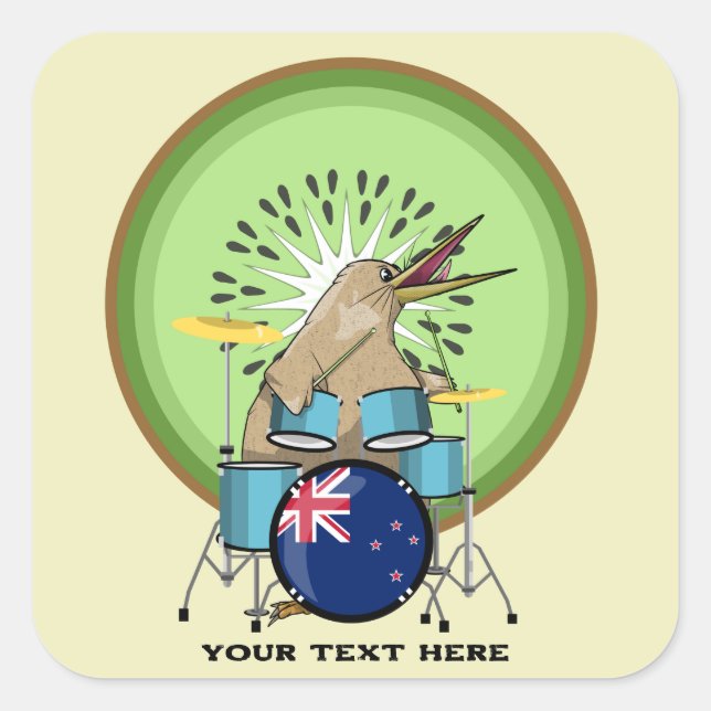 NZ music Kiwi drumming Square Sticker (Front)