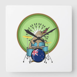 NZ music Kiwi drumming Square Wall Clock