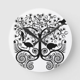 NZ Native Birds - round wall clock