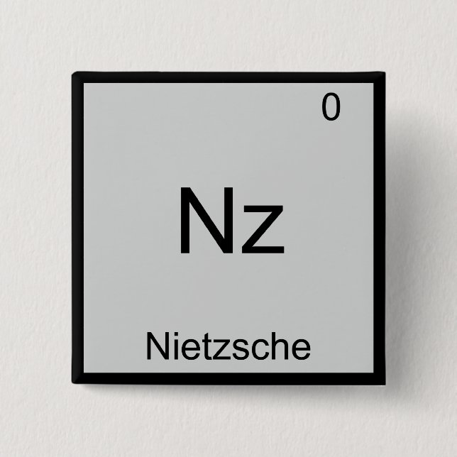 Nz - Nietzsche Funny Element Chemistry Symbol Tee Pinback Button (Front)