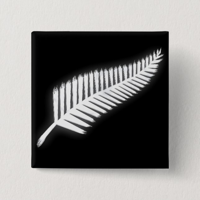 NZ Silver Fern National Emblem Patriotic Button (Front)