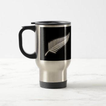 Nz Silver Fern National Emblem Patriotic Gift Travel Mug by RavenSpiritPrints at Zazzle