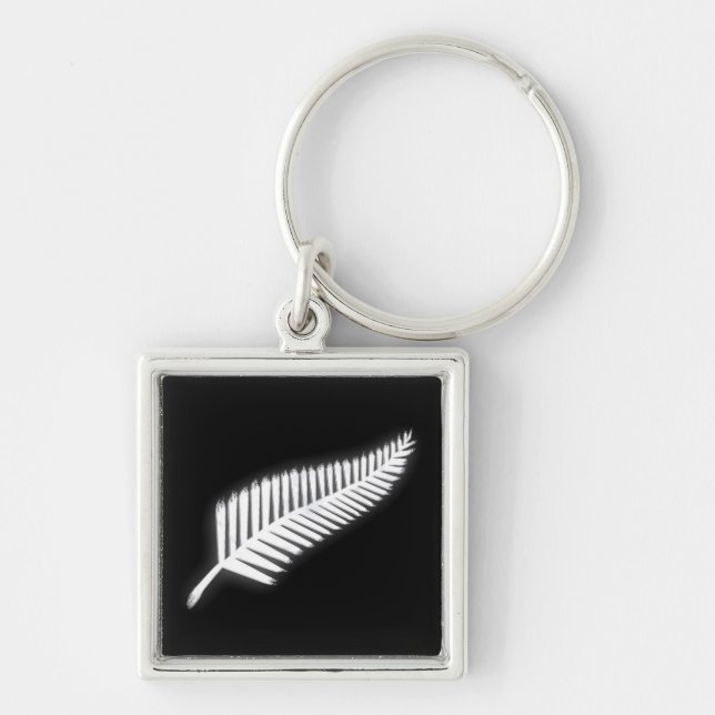 NZ Silver Fern National Emblem Patriotic Keychain (Front)