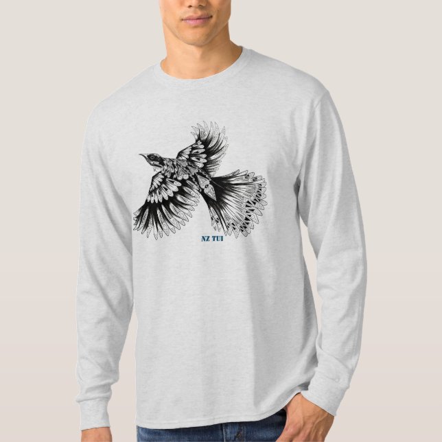 NZ Tui by Joni NZ Art T-Shirt (Front)