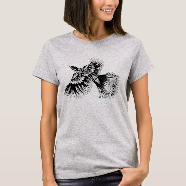 NZ Tui by Joni NZ Art T-Shirt (Front)