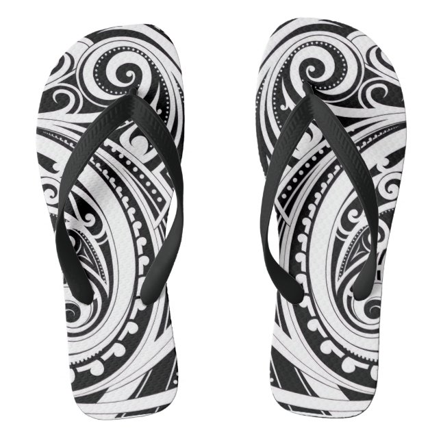 NZKULTURE unique Māori design  Flip Flops (Footbed)