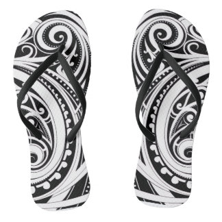 NZKULTURE unique Māori design Flip Flops