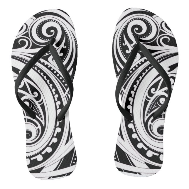 NZKULTURE unique Māori design  Flip Flops (Footbed)