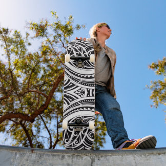 NZKULTURE unique Māori design Skateboard