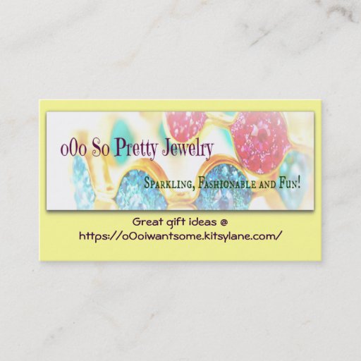 Customizable o0o So Pretty Jewelry - ILoveMyKnitsNCrafts BC Business Card