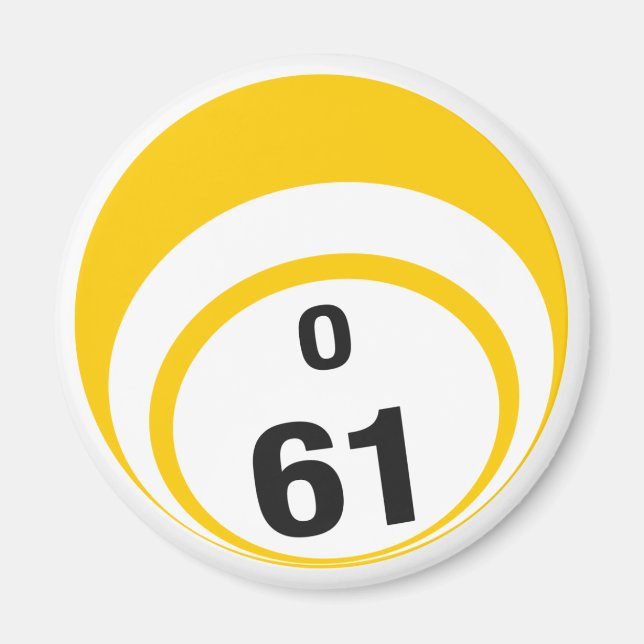 O 61 bingo ball fridge magnet (Front)
