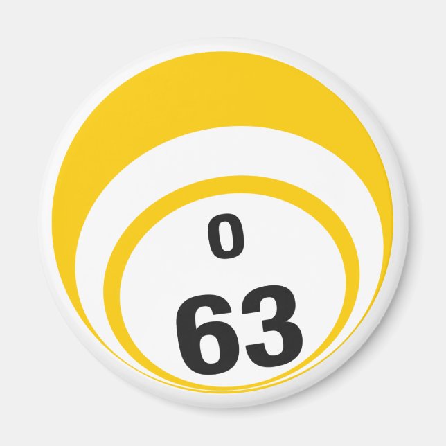 O 63 bingo ball fridge magnet (Front)