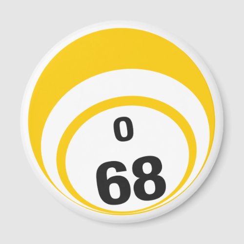 O 68 bingo ball fridge magnet