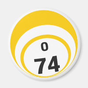 O 74 bingo ball fridge magnet