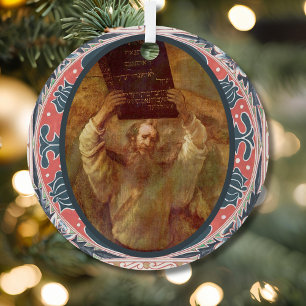 O Adonai Moses and Ten Commandments Advent Metal Ornament