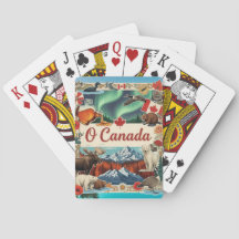 O Canada Collage – Vintage Patriotic playing cards