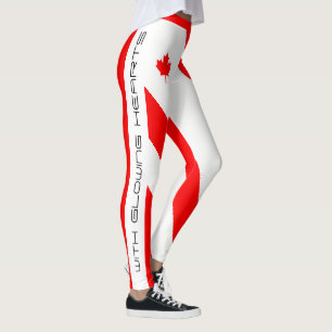 O Canada I Love You (With Glowing Hearts) Leggings