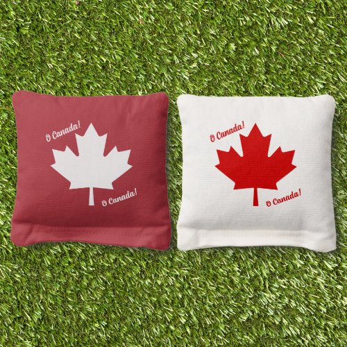 O Canada Maple Leaf Cornhole Bags